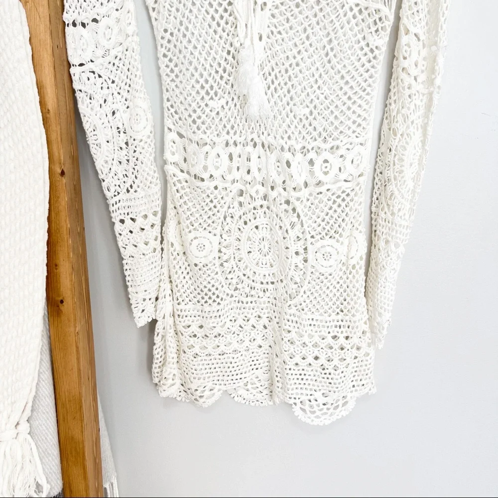 Missguided | Crochet Lace Up Mini Dress Coverup - Picture 8 of 16